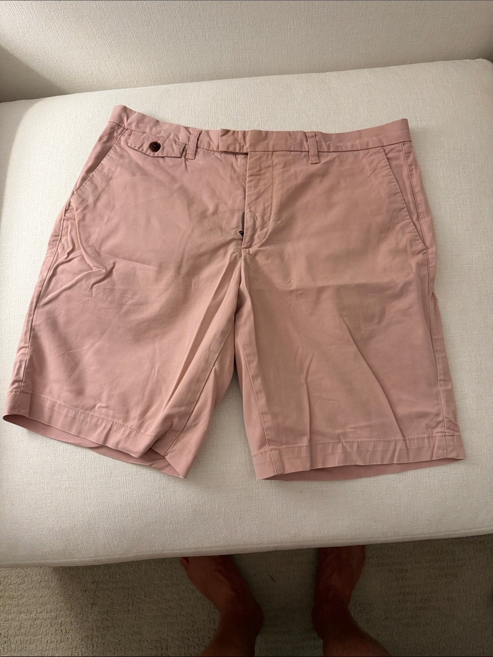 Ted Baker Pale Pink Flat Front Chino Shorts